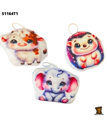 COUSSIN ANIMAUX 11CM - 3ASS...
